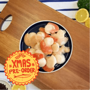 XMAS PRE-ORDER: Large Scallops Roe On (1kg)